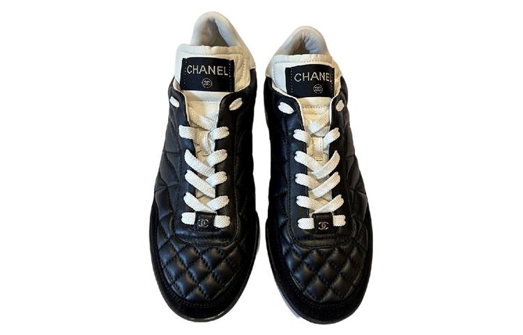 Shop 香奈儿低帮蕾丝绑带防滑黑配色 G40180-Y56625-94305