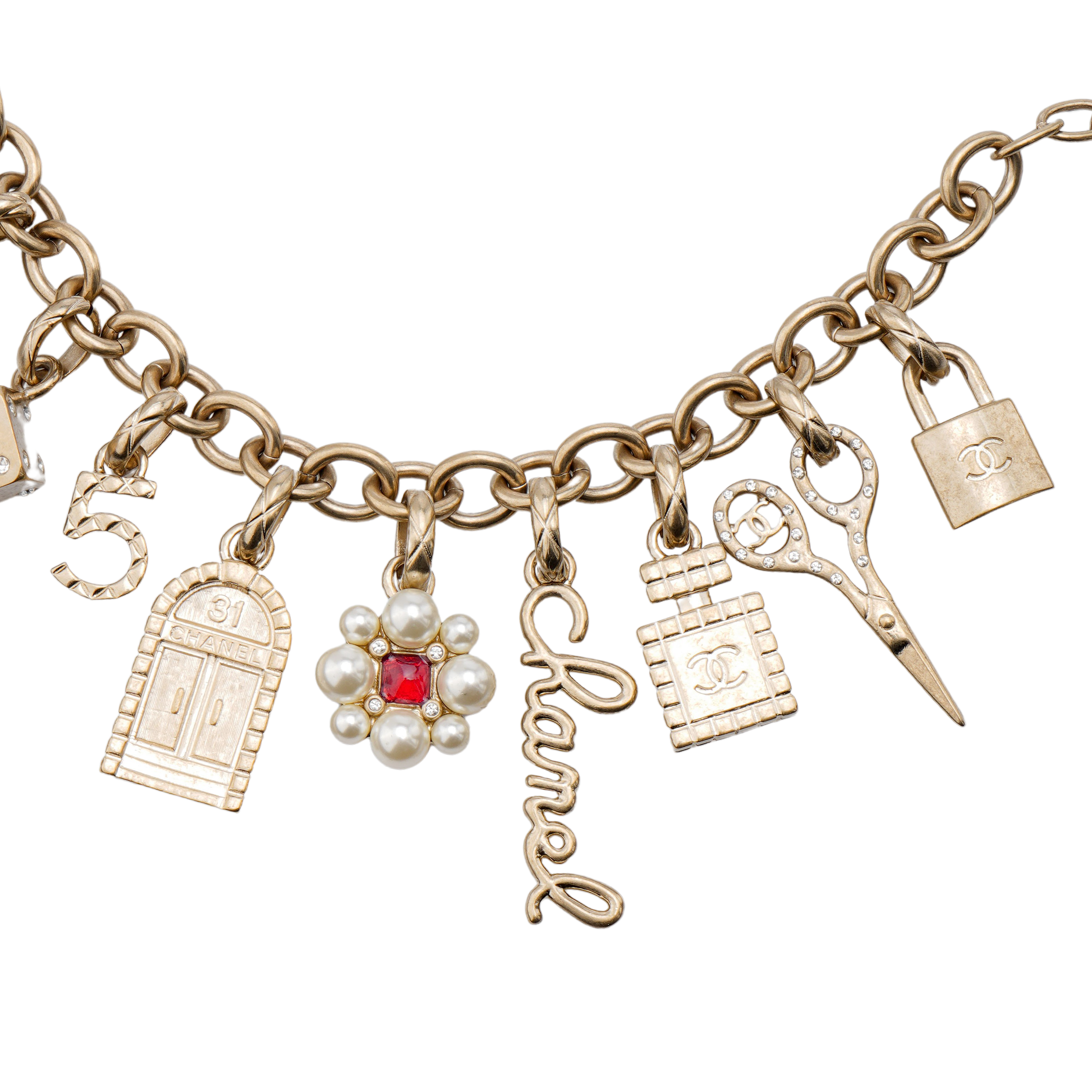 Lookbook Gelang CHANEL Logam Mutiara Imitasi Rhinestone Resin. AB5839-B05185-NB604