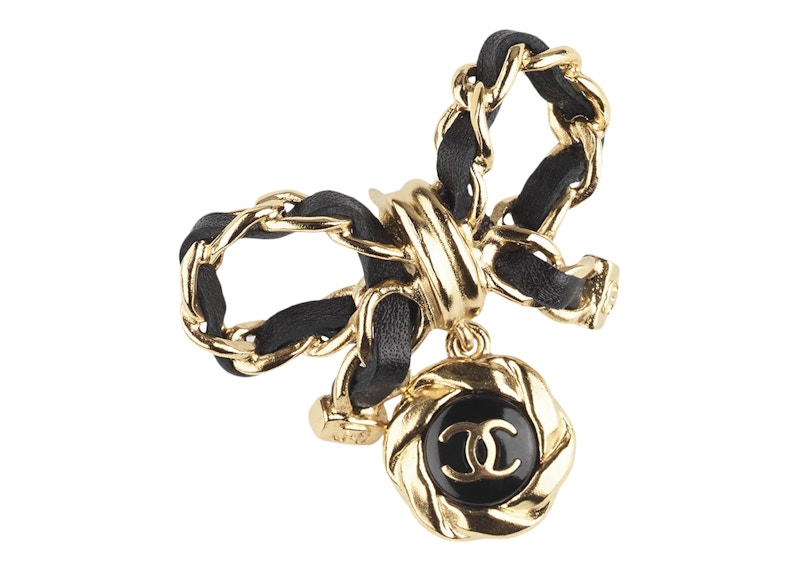 Chanel Metal Brooch AB8742 Gold/Black