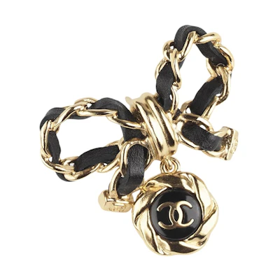 Chanel Metal Brooch AB8742 Gold/Black