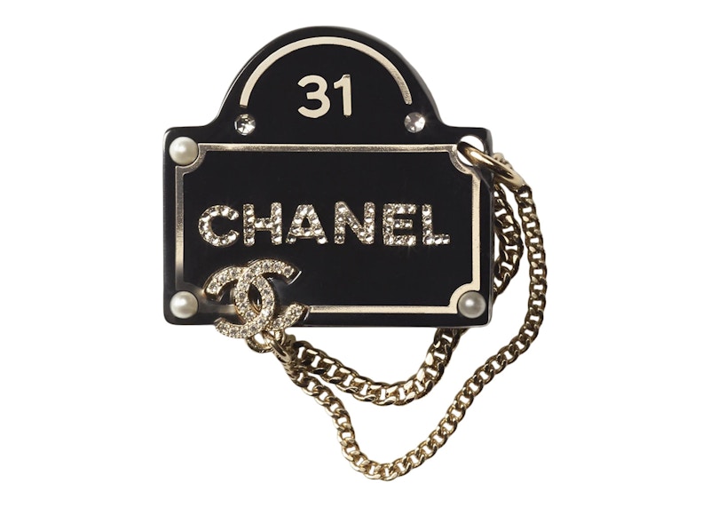Buy Chanel Metal Brooch AB9372 Black/Gold