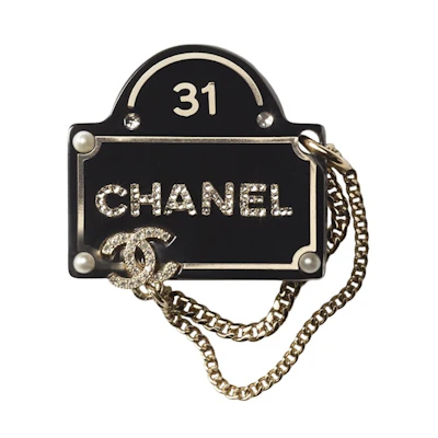 Chanel Metal Brooch AB9372 Black/Gold