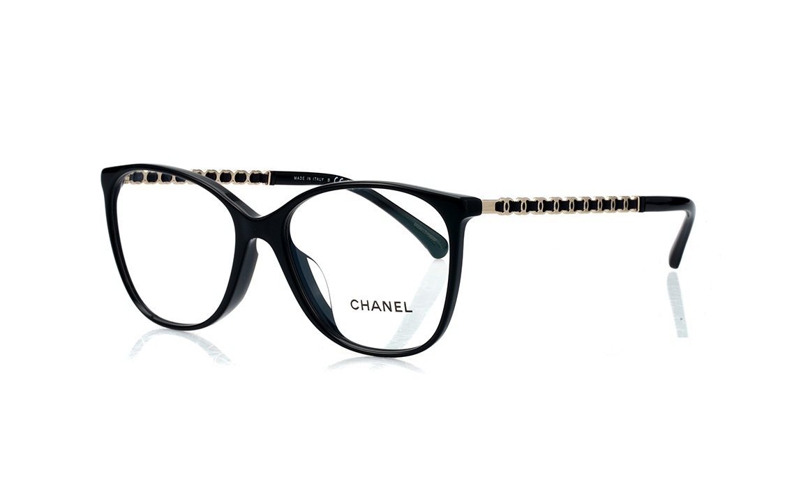 Order 샤넬 메탈 체인 블랙 사각 안경 남녀공용 아이웨어 CH3408QA-C622