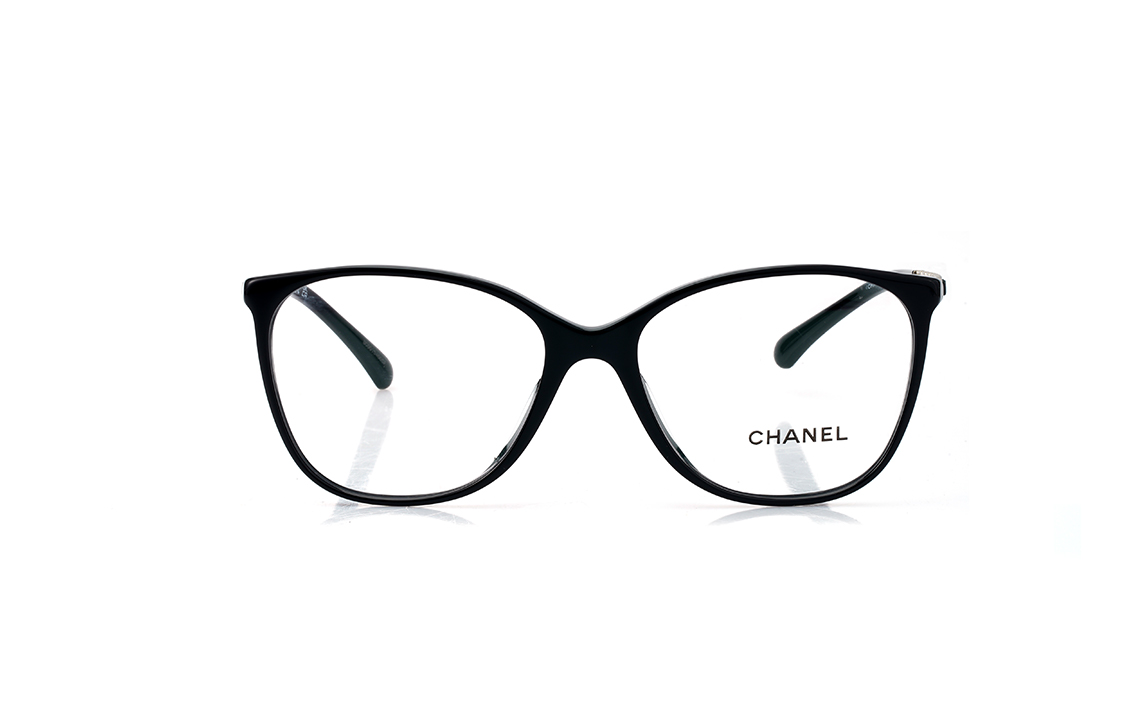 Lookbook 샤넬 메탈 체인 블랙 사각 안경 남녀공용 아이웨어 CH3408QA-C622