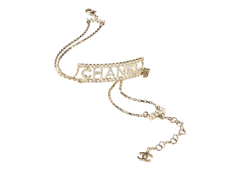 Chanel Metal Choker Necklace Gold/Crystal 圖 2