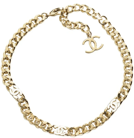 chanel-metal-choker-necklace-gold-white