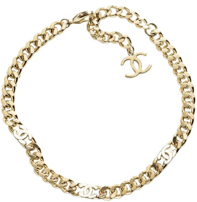 Chanel Kalung Choker Logam Emas/Putih Buy Chanel Kalung Choker Logam Emas/Putih