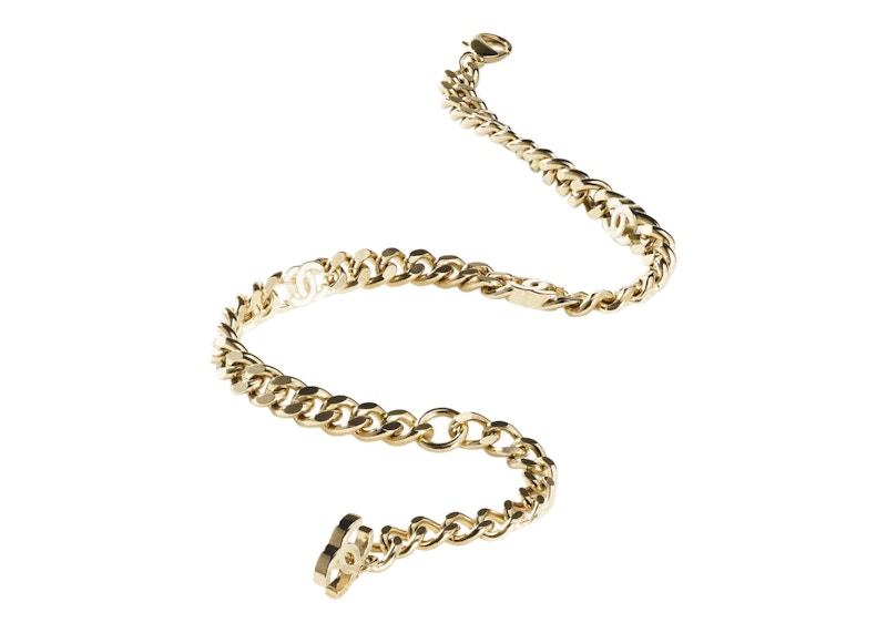 Chanel Metal Choker Necklace Gold/White 圖 2