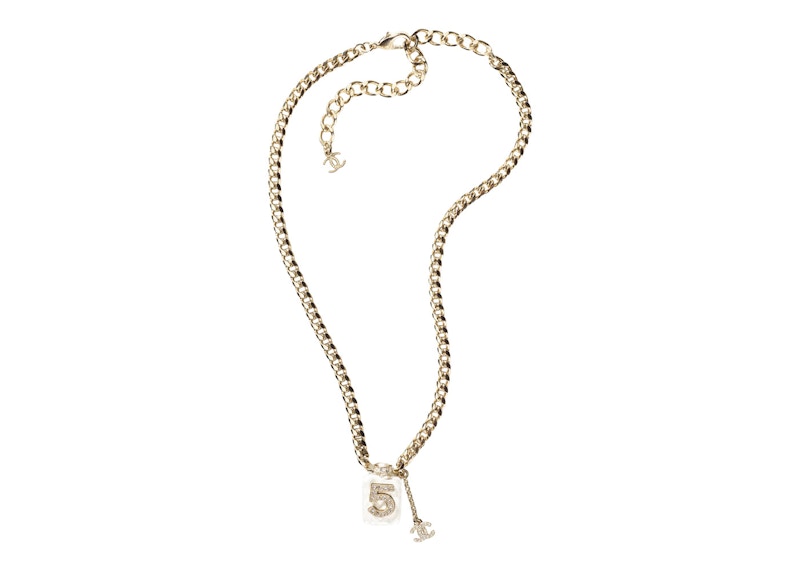 Chanel Metal/Diamantes Necklace Gold/Pearly White/Crystal
