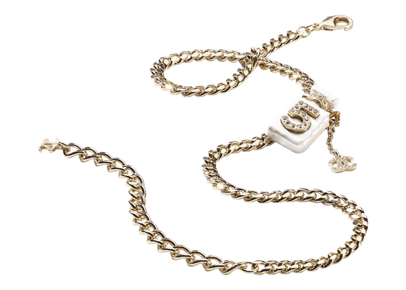 Chanel Metal/Diamantes Necklace Gold/Pearly White/Crystal 圖 2