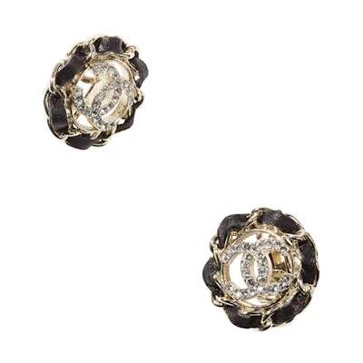 Chanel Metal Earrings AB8297 Gold/Black