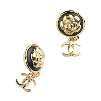 Chanel Metal Earrings AB8977 Black/Gold