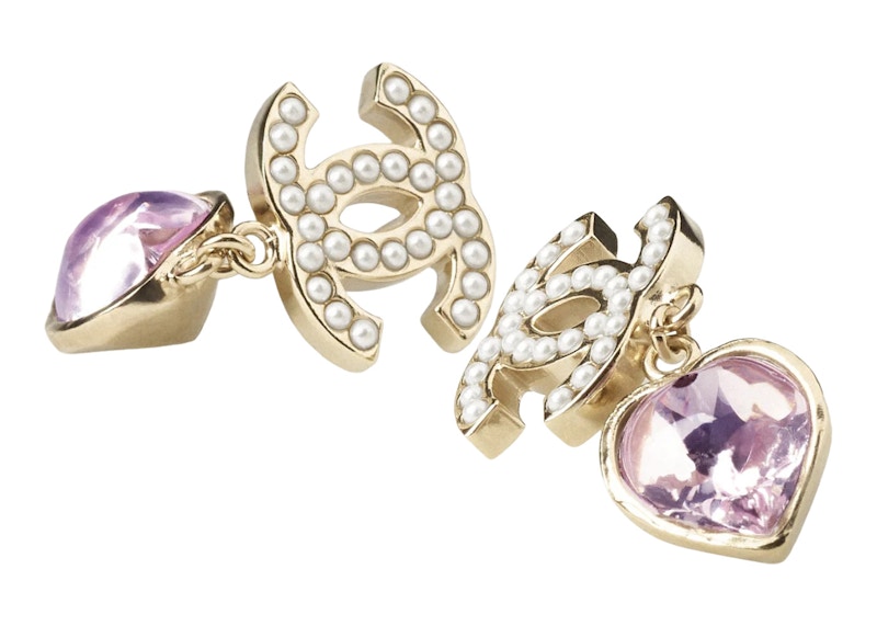 Chanel Metal Earrings AB9100 Gold/Pink