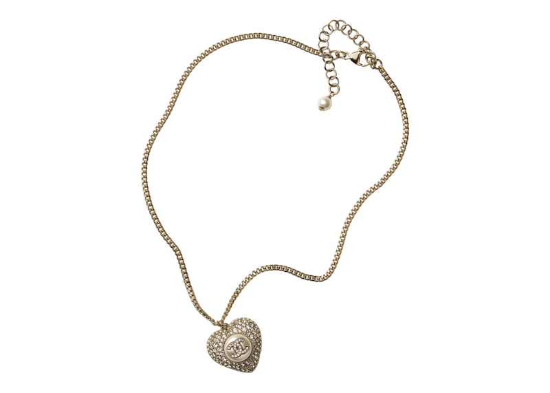 Chanel Metal Necklace AB9385 Gold/White