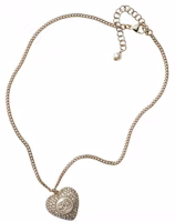 Chanel Metal Necklace AB9385 Gold/White Chanel Metal Necklace AB9385 Gold/White