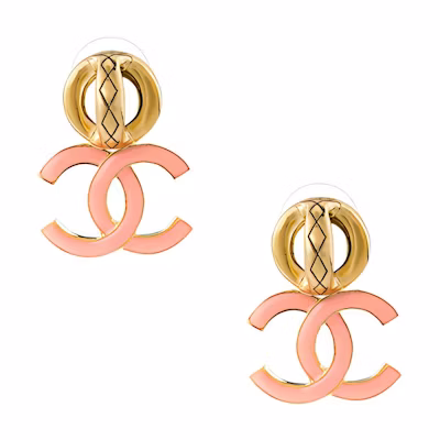 CHANEL Metallic and Resin Earrings Pink AB8369-B08186-NI523