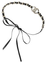 Order CHANEL 金屬感小羊皮皮革鏈條腰帶 黑色. AB7846-B07680-NH056