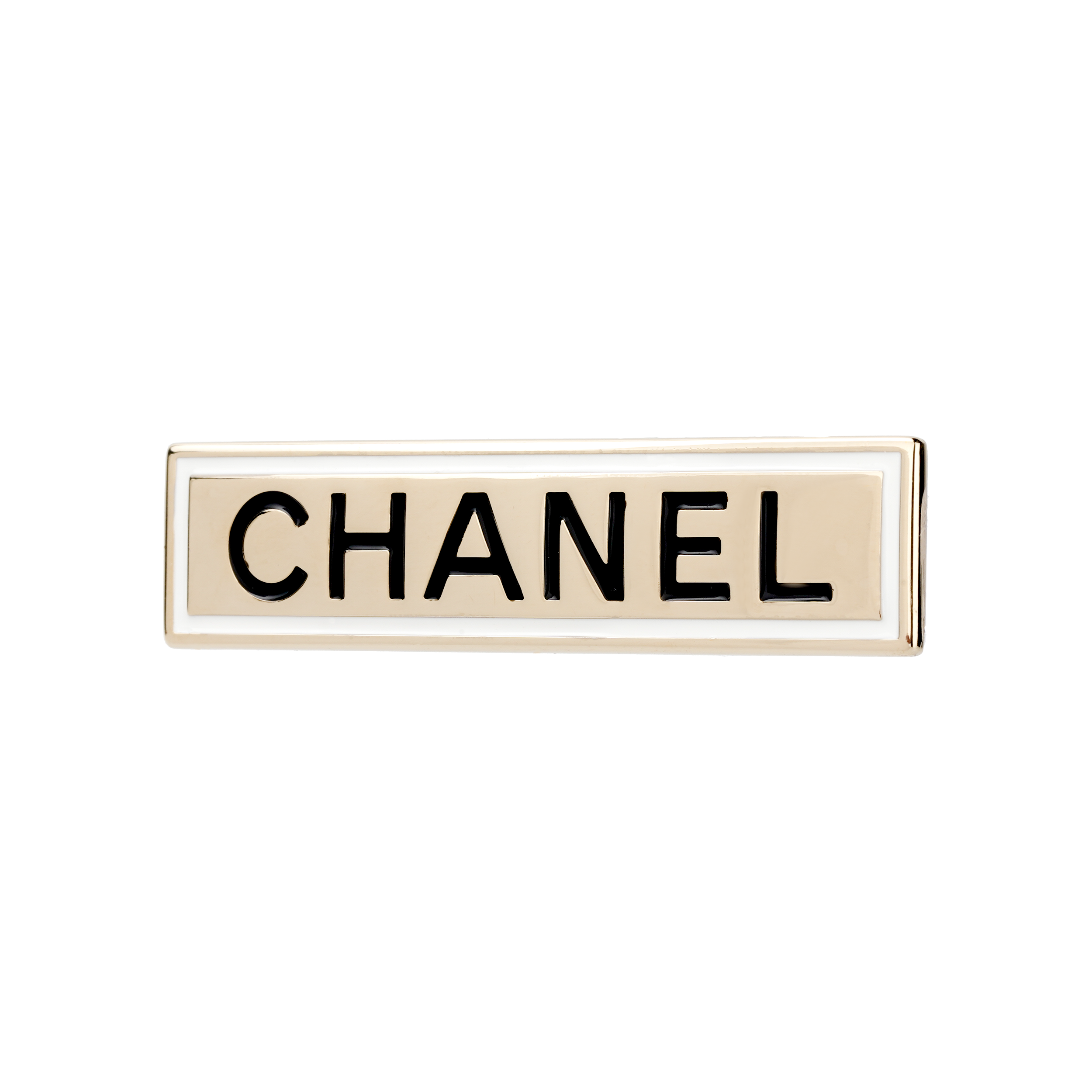 CHANEL Metallic Logo Horizontal Nameplate Brooch. AB6773-B06481-NE777 圖 3