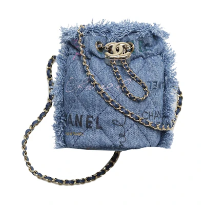 Chanel Mini Bucket With Chain Blue/Multicolor