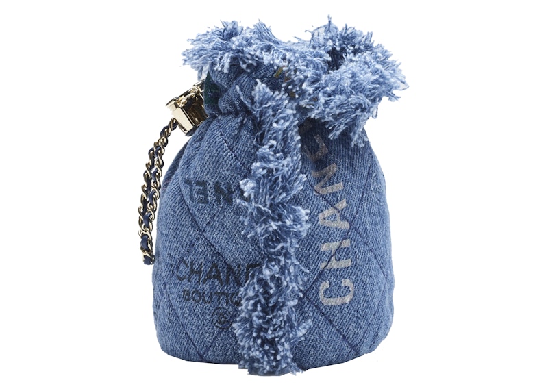 Lookbook シャネル ミニバケットバッグ 青/マルチカラー
