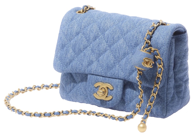 Order 香奈儿迷你翻盖包牛仔蓝