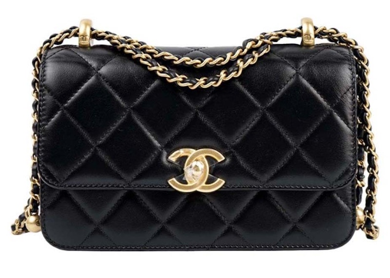 Chanel Mini Size 24C Flap Bag with Adjustable Strap Black (AS2615)