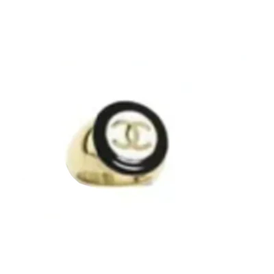 CHANEL Minimalist Logo Gold Ring - Unisex Couple Design. AB-24P-086