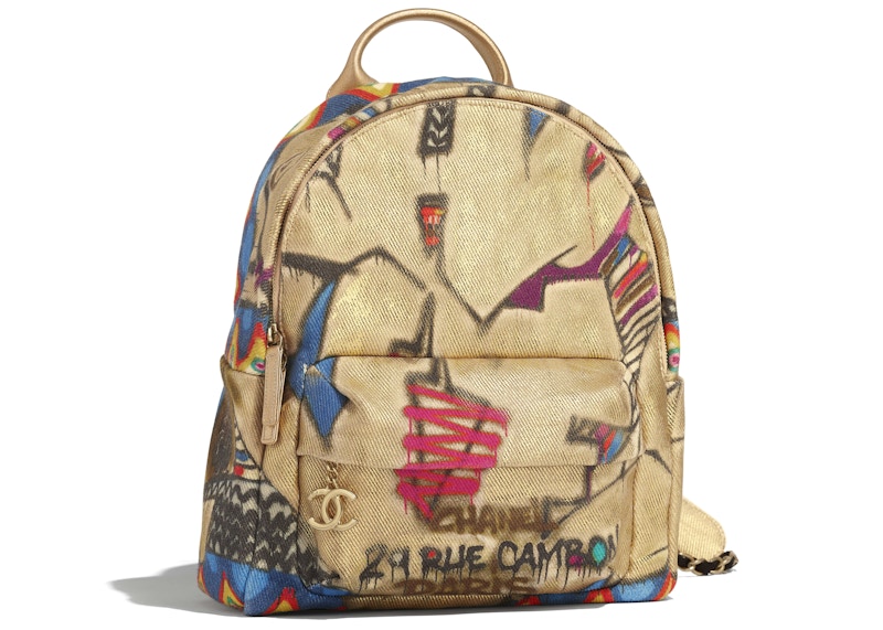Chanel New Egypt Street Spirit Graffiti Backpack Multicolor