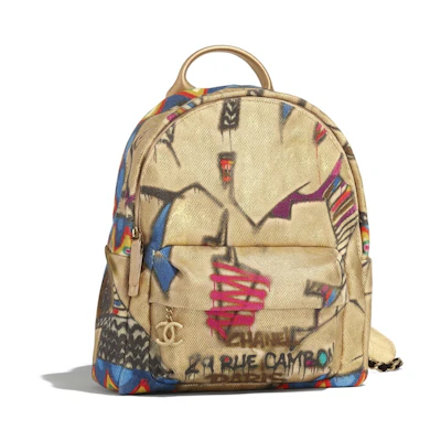 Chanel New Egypt Street Spirit Graffiti Backpack Multicolor