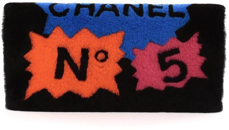 Chanel No 5 Comic Plush Clutch Black/Multicolor