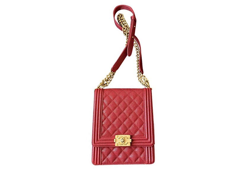 Chanel North-South Quilted Caviar Rouge