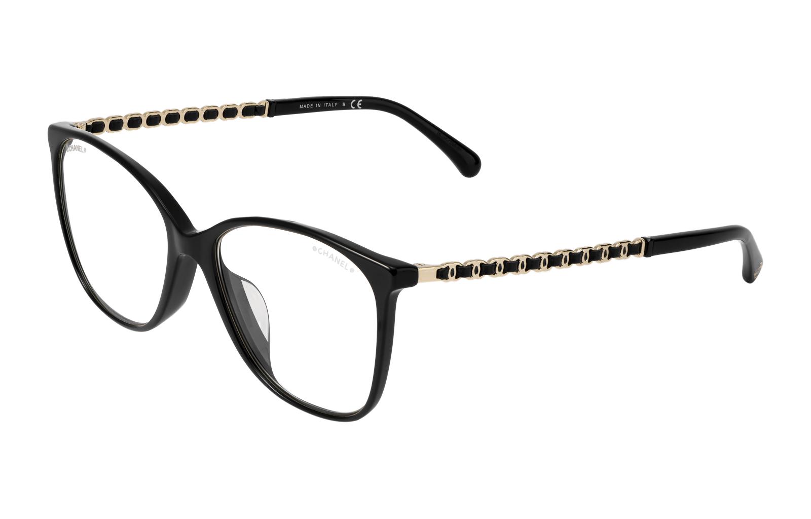 CHANEL Optical Glasses Anti-Blue Light Round Frame Unisex Black Chain Design. CH3408QA-C622/SB