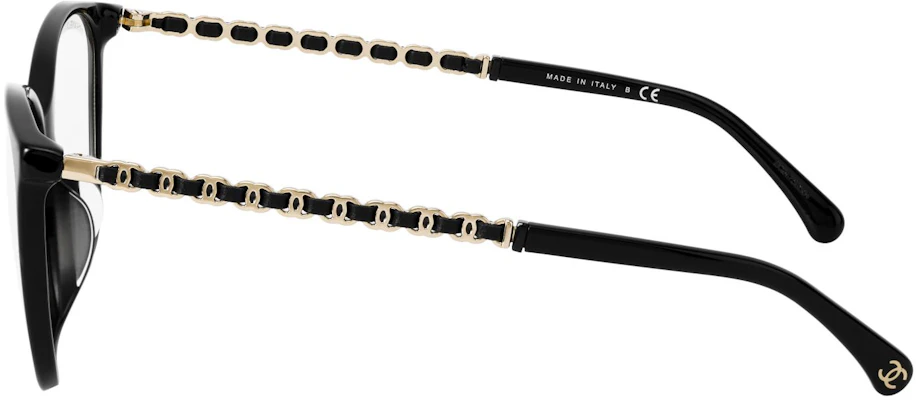 香奈儿防蓝光圆框眼镜 男女通用 黑色链条设计 CH3408QA-C622/SB Shop 香奈儿防蓝光圆框眼镜 男女通用 黑色链条设计 CH3408QA-C622/SB