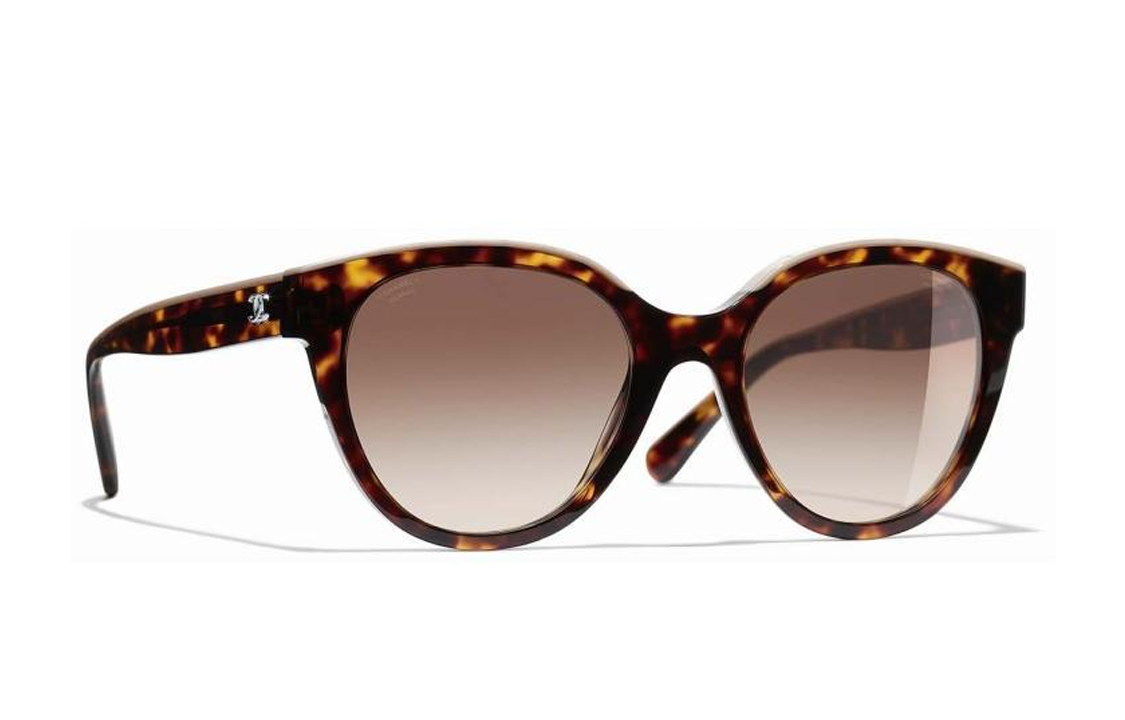 CHANEL Oval Brown Sunglasses Unisex - Fashionable Designer Eyewear CH54141682S9