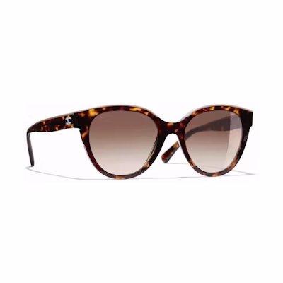 CHANEL Oval Brown Sunglasses Unisex - Fashionable Designer Eyewear CH54141682S9