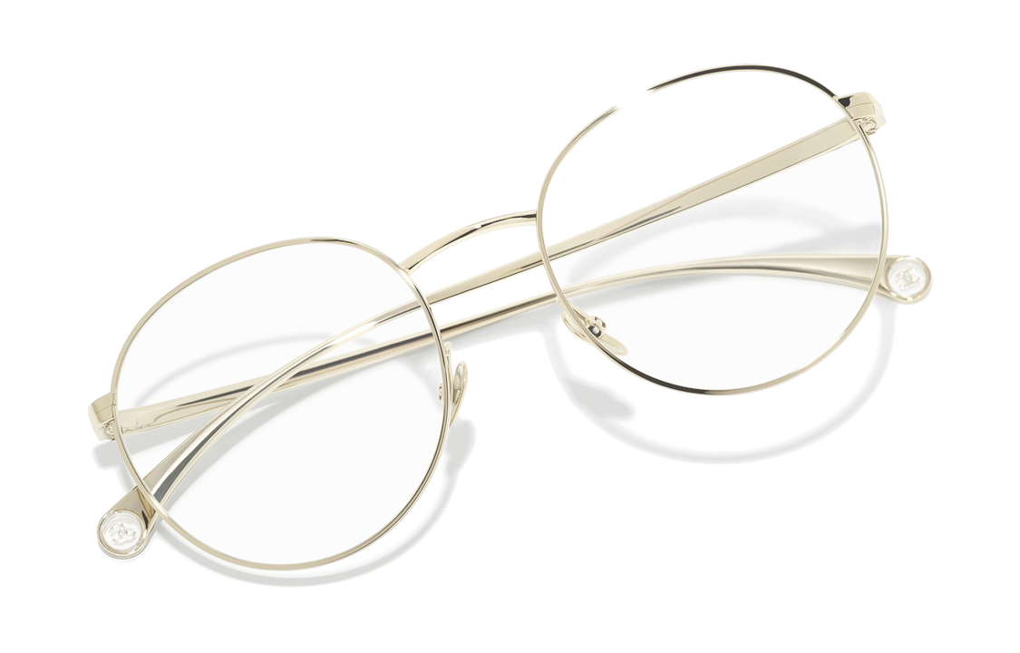 Purchase 샤넬 오벌 골드 유니섹스 안경 - 로고 & 메탈 레진 디자인. CH2209-C395-50