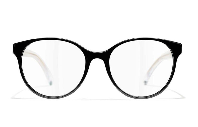 CHANEL Oval Frame Non-Prescription Glasses Black CH3401C501 圖 3