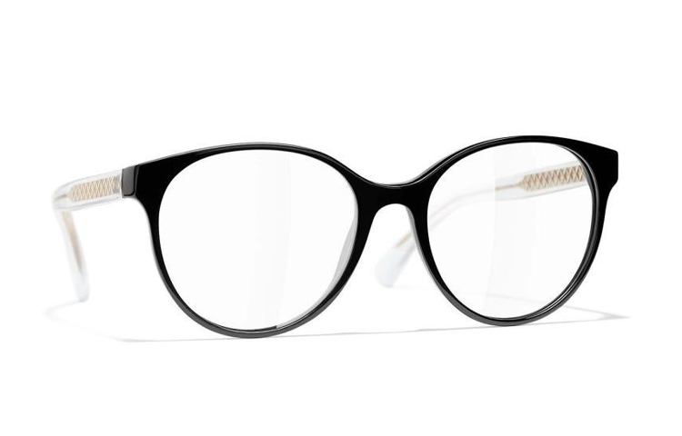 CHANEL Oval Frame Non-Prescription Glasses Black CH3401C501 圖 4