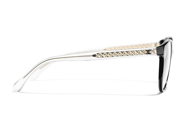 CHANEL Oval Frame Non-Prescription Glasses Black CH3401C501 圖 5