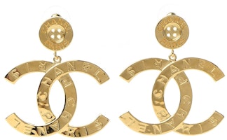 Chanel Paris Button Earrings Large Gold Chanel Paris Button Earrings Large Gold