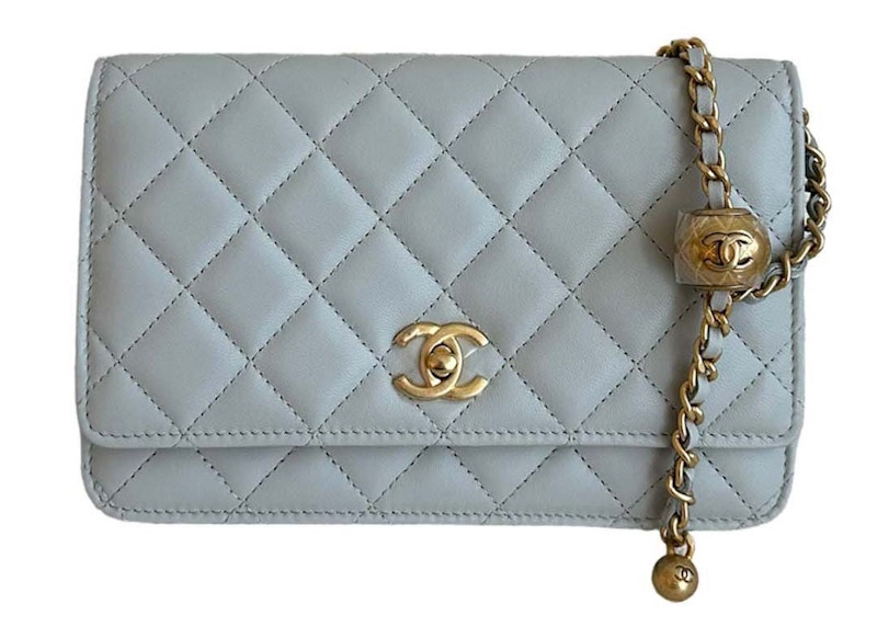Chanel Pearl Crush Adjustable Strap WOC Light Grey (AP1450)