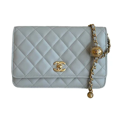 Chanel Pearl Crush Adjustable Strap WOC Light Grey (AP1450)