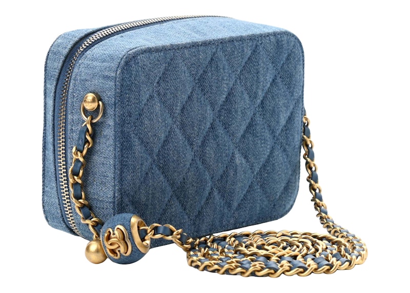 Order 香奈兒珍珠粉碎牛仔相機包藍色 (AP2463-B07306-NG353)