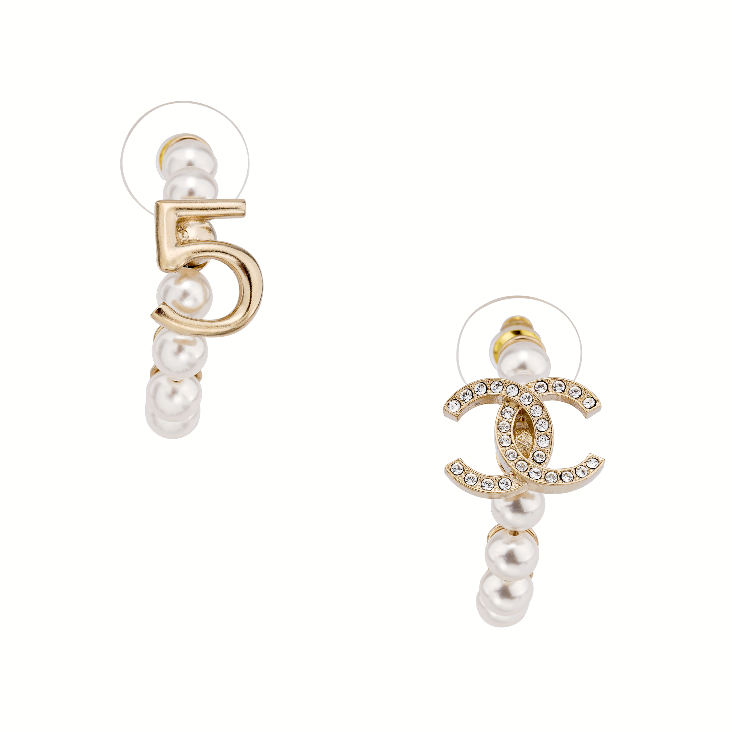 CHANEL Pearl Metal Round Hoop Earrings AB6294-B05752-NC546 圖 2