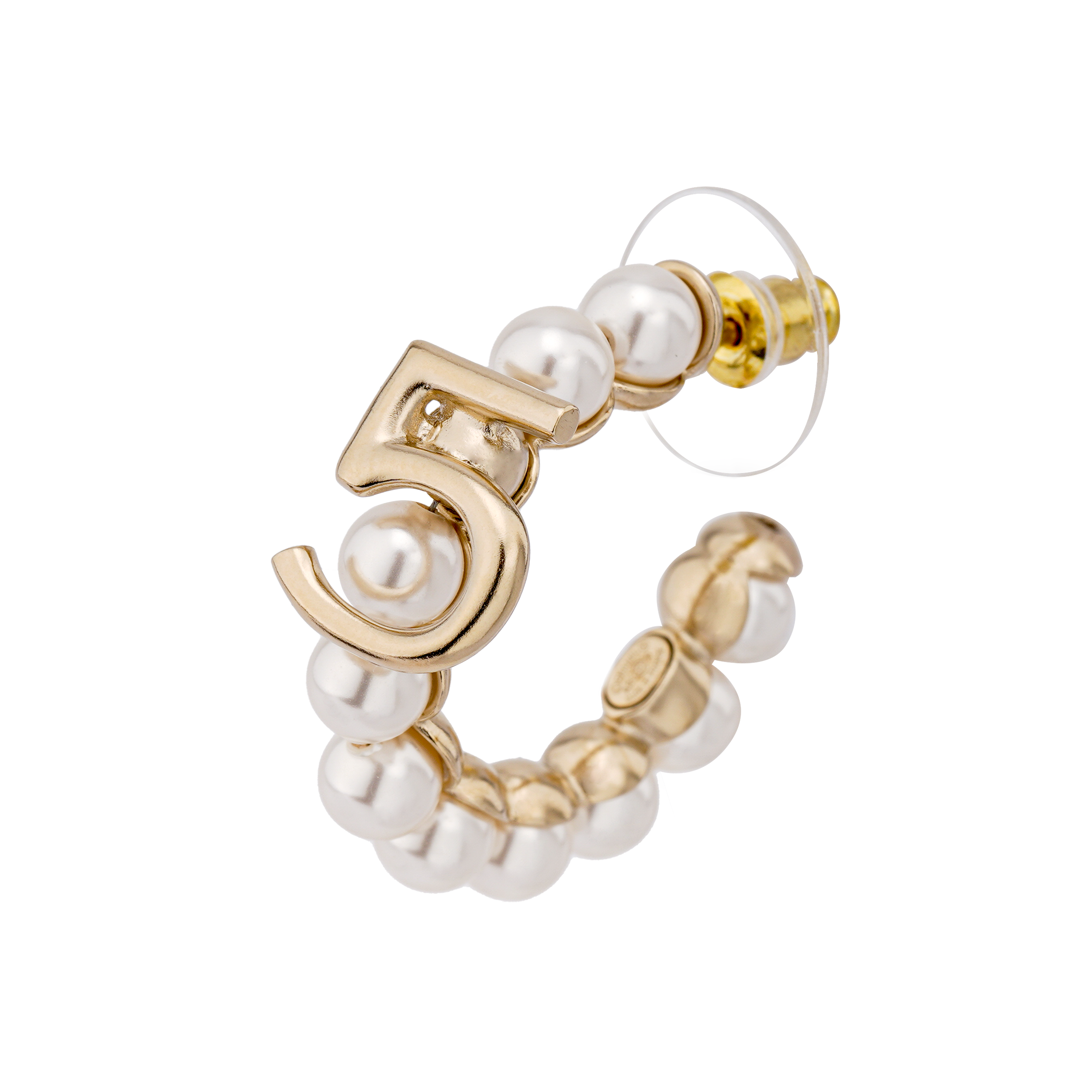 CHANEL Pearl Metal Round Hoop Earrings AB6294-B05752-NC546 圖 4
