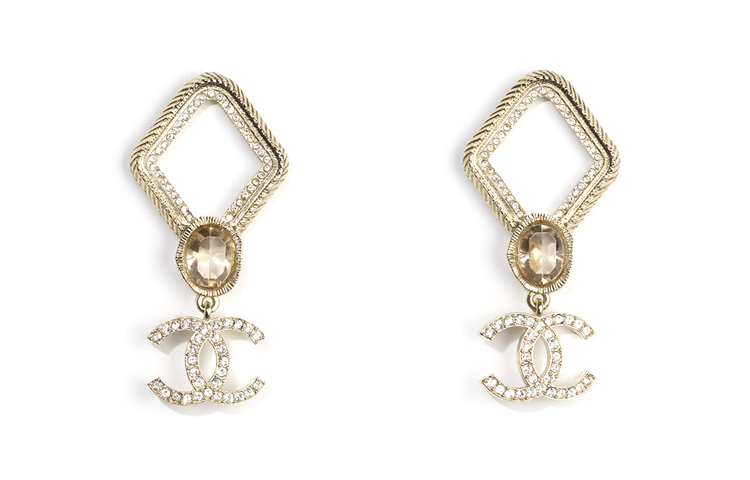 CHANEL Pink Crystal Double C Square Earrings with Metal and Rhinestones. AB6827-B06492-NE816 圖 2