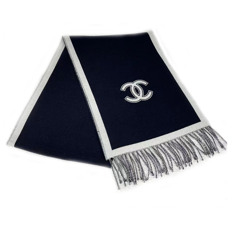 CHANEL Printed Wool Scarf Unisex Couples Black AAA375-B17768-NZK36 圖 2