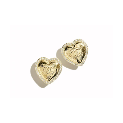 Chanel Puces D'Oreilles Earrings Gold/Crystal (ABD072 B16157 NW375)