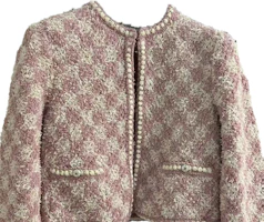 Lookbook CHANEL Quilted Print Round Neck Long Sleeve Knit Sweater Women Pink P75029-K10754-NN593