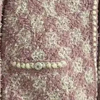 Shop CHANEL Quilted Print Round Neck Long Sleeve Knit Sweater Women Pink P75029-K10754-NN593